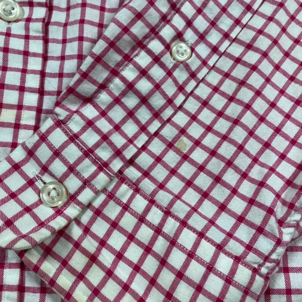 Polo Ralph Lauren Mens XL Slim Fit Red Gingham Check Cotton Button Down Shirt